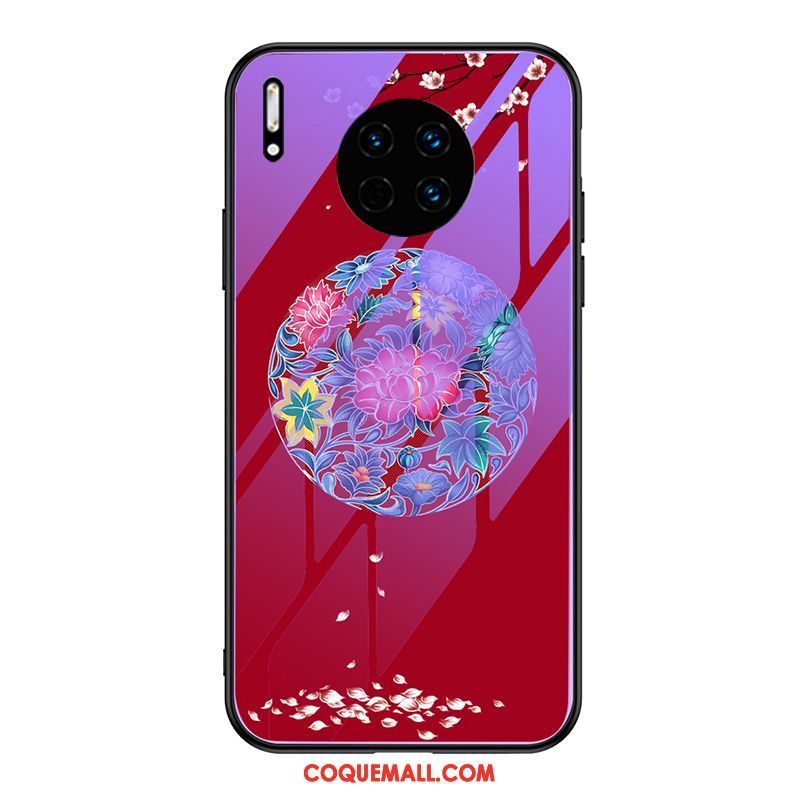 Étui Huawei Mate 30 Incassable Personnalité Créatif, Coque Huawei Mate 30 Verre Violet