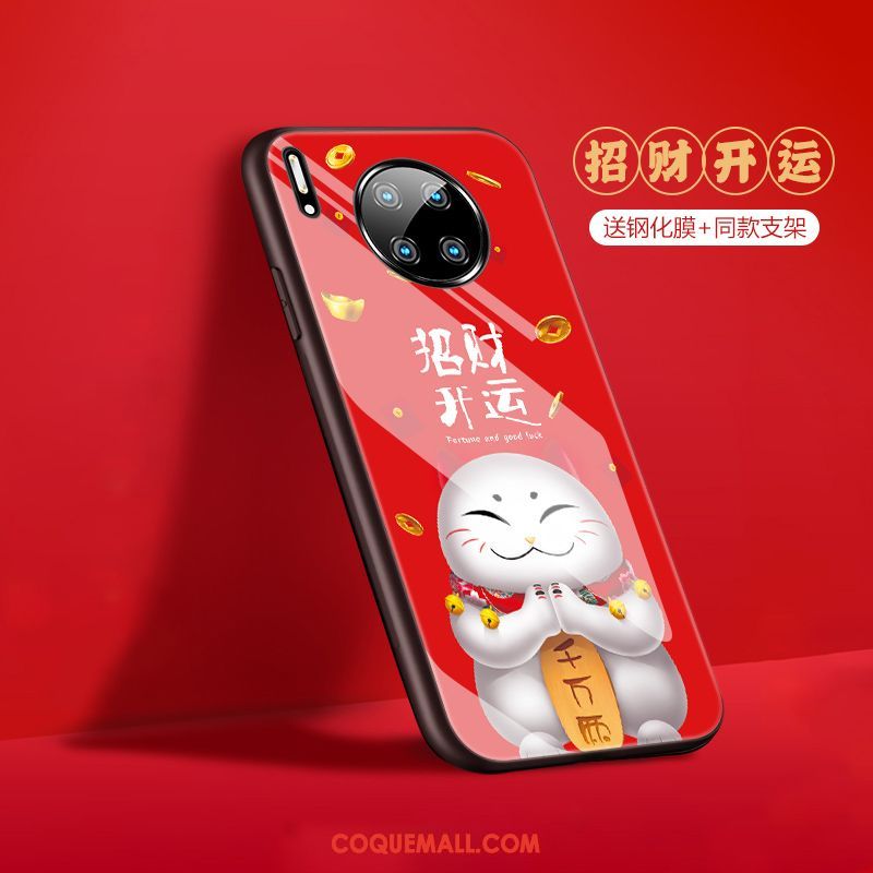 Étui Huawei Mate 30 Incassable Style Chinois Protection, Coque Huawei Mate 30 Nouveau Rouge