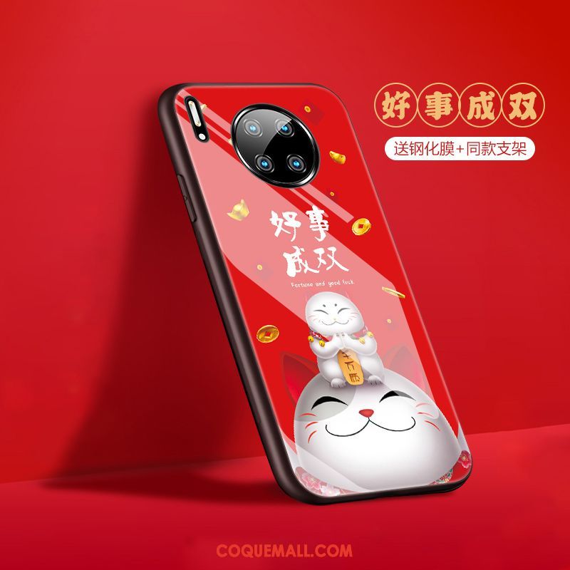 Étui Huawei Mate 30 Incassable Style Chinois Protection, Coque Huawei Mate 30 Nouveau Rouge