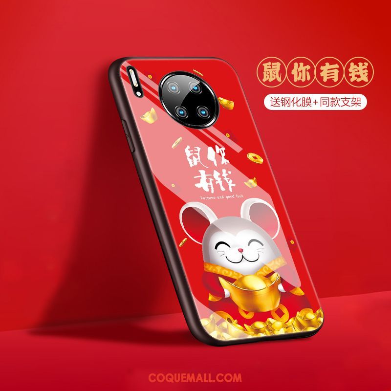 Étui Huawei Mate 30 Incassable Style Chinois Protection, Coque Huawei Mate 30 Nouveau Rouge