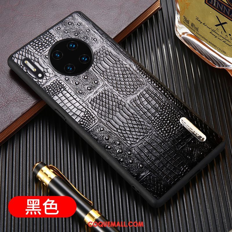 Étui Huawei Mate 30 Luxe Cuir Véritable Business, Coque Huawei Mate 30 Tout Compris Grande Marque