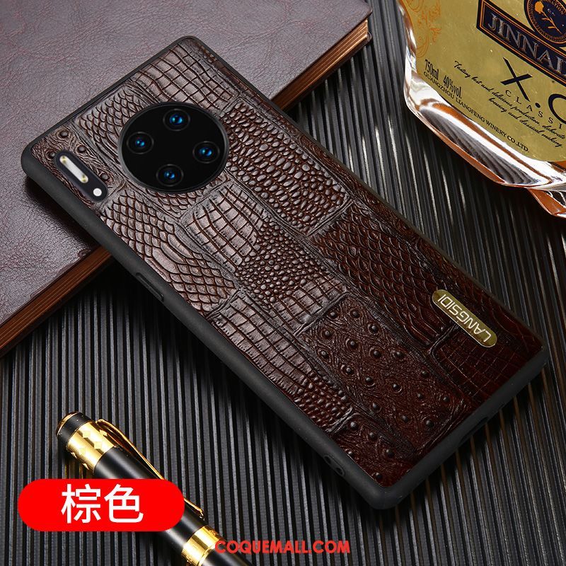 Étui Huawei Mate 30 Luxe Cuir Véritable Business, Coque Huawei Mate 30 Tout Compris Grande Marque