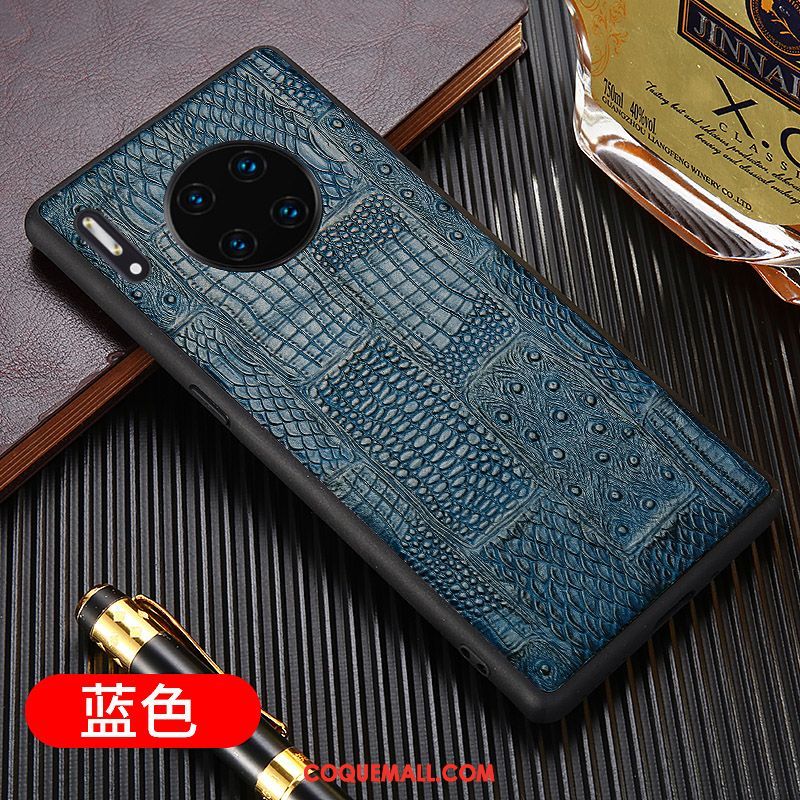 Étui Huawei Mate 30 Luxe Cuir Véritable Business, Coque Huawei Mate 30 Tout Compris Grande Marque