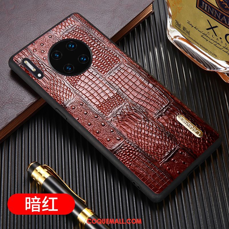 Étui Huawei Mate 30 Luxe Cuir Véritable Business, Coque Huawei Mate 30 Tout Compris Grande Marque