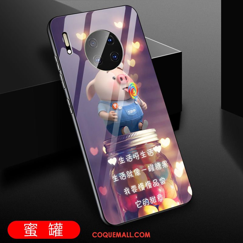 Étui Huawei Mate 30 Net Rouge Dessin Animé Bleu, Coque Huawei Mate 30 Téléphone Portable Protection