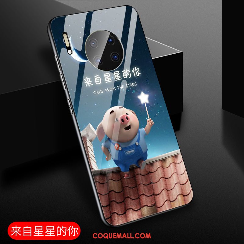 Étui Huawei Mate 30 Net Rouge Dessin Animé Bleu, Coque Huawei Mate 30 Téléphone Portable Protection