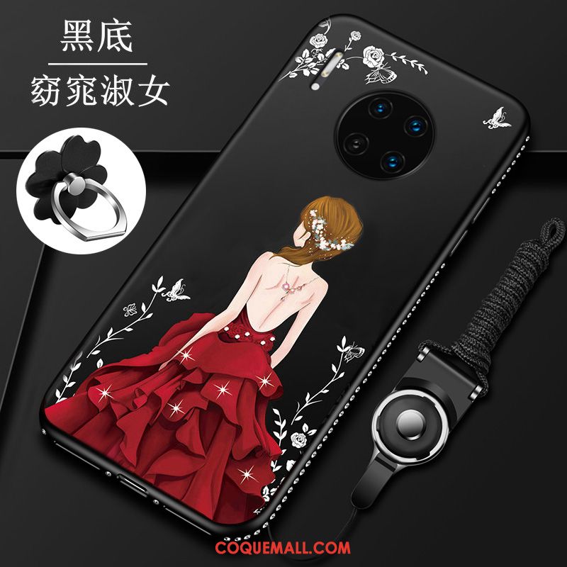 Étui Huawei Mate 30 Personnalité Rouge Téléphone Portable, Coque Huawei Mate 30 Dames Fluide Doux