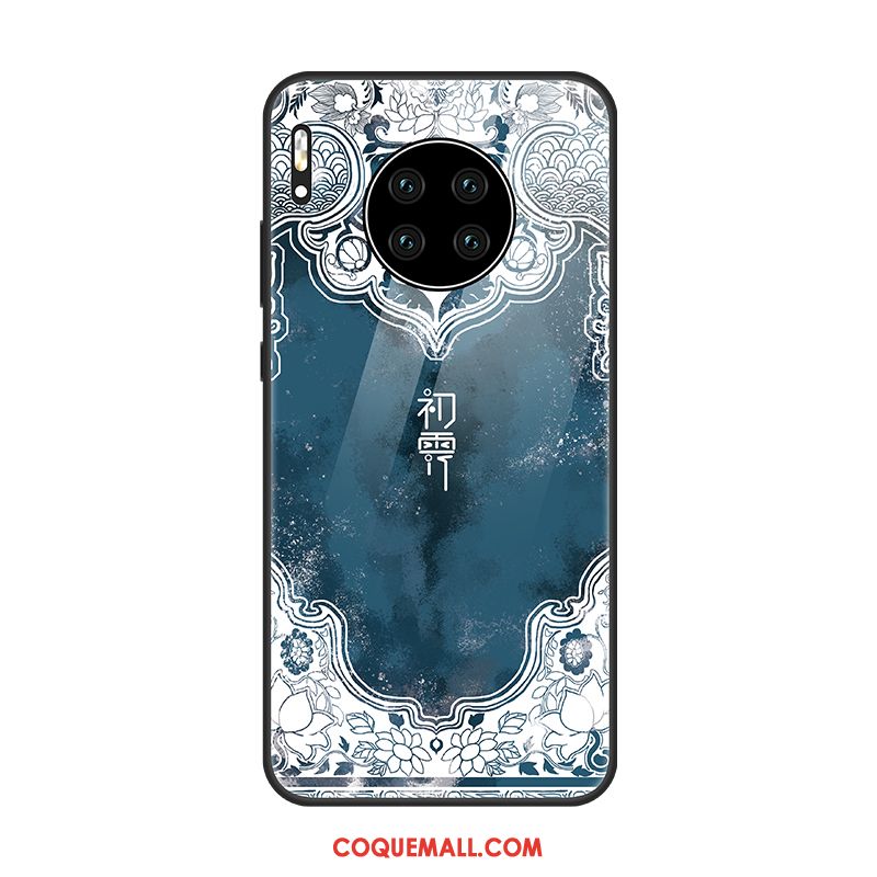 Étui Huawei Mate 30 Pro Blanc Protection Style Chinois, Coque Huawei Mate 30 Pro Téléphone Portable Vent