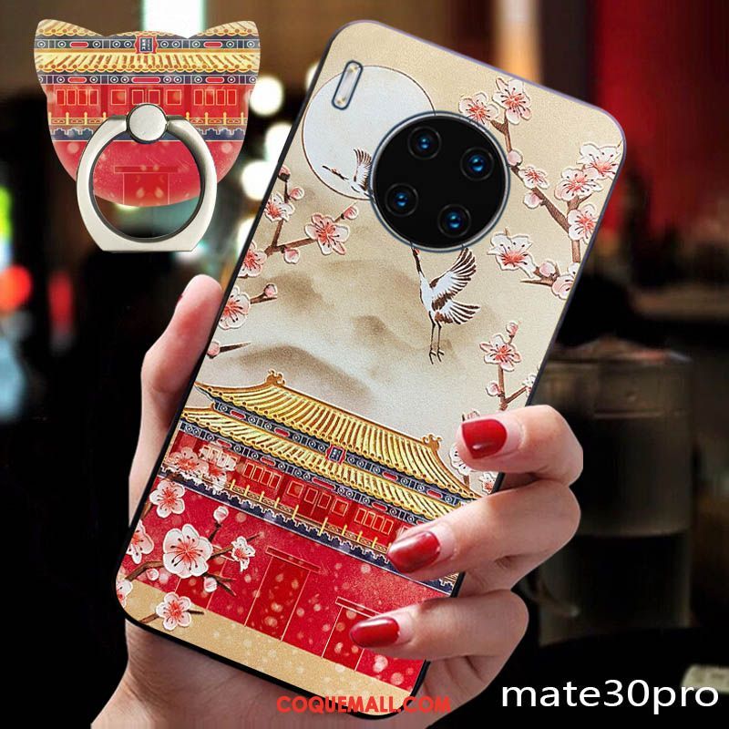 Étui Huawei Mate 30 Pro Créatif Téléphone Portable Silicone, Coque Huawei Mate 30 Pro Style Chinois Palais