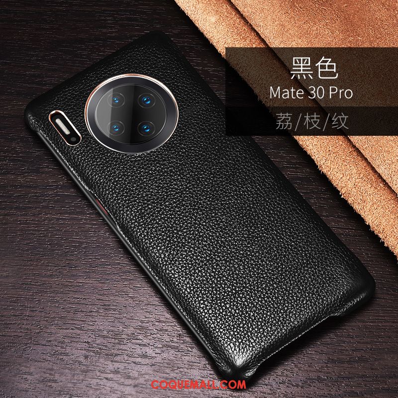 Étui Huawei Mate 30 Pro Cuir Téléphone Portable Protection, Coque Huawei Mate 30 Pro Personnalité En Cuir Braun