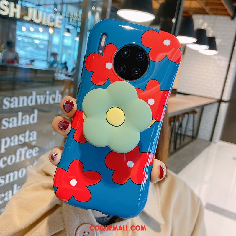 Étui Huawei Mate 30 Pro Net Rouge Fleurs Nouveau, Coque Huawei Mate 30 Pro Téléphone Portable Petit