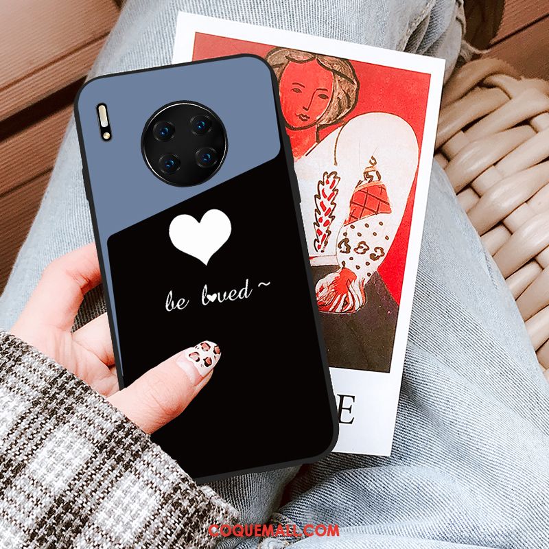 Étui Huawei Mate 30 Pro Noir Dessin Animé Mode, Coque Huawei Mate 30 Pro Refroidissement Nouveau