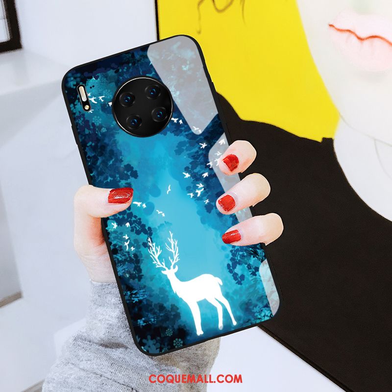 Étui Huawei Mate 30 Pro Noir Dessin Animé Mode, Coque Huawei Mate 30 Pro Refroidissement Nouveau