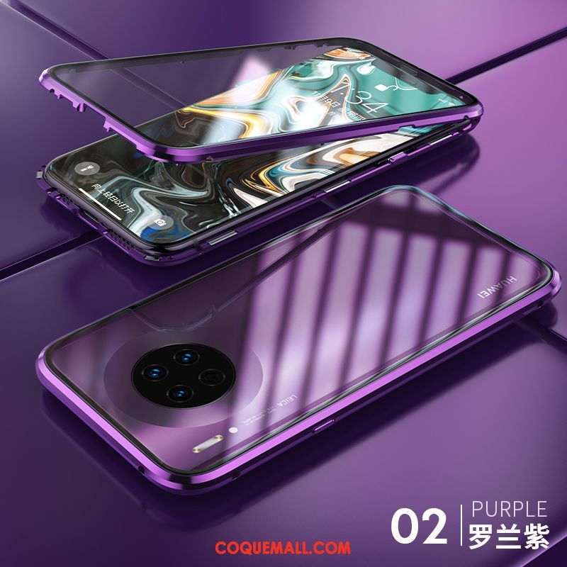 Étui Huawei Mate 30 Pro Nouveau Magnétisme Transparent, Coque Huawei Mate 30 Pro Créatif Reversible