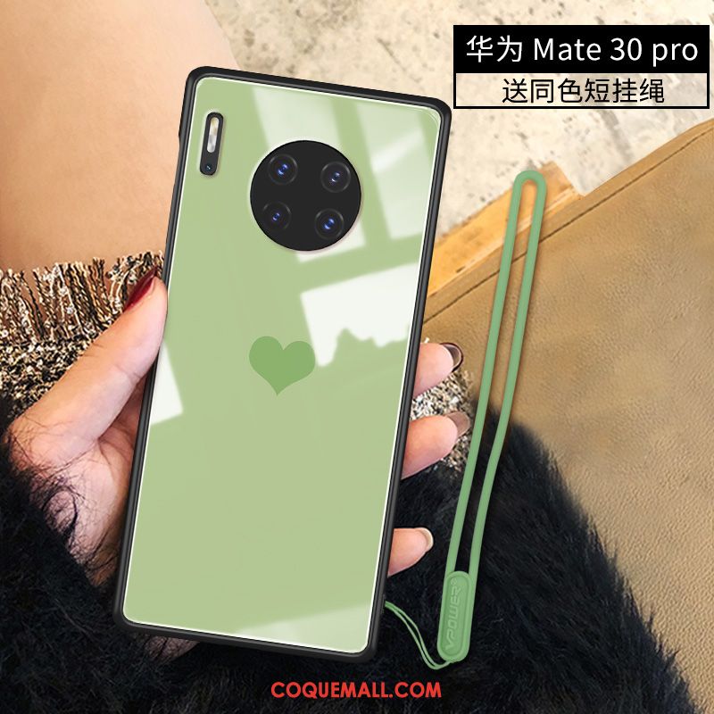 Étui Huawei Mate 30 Pro Nouveau Simple Amour, Coque Huawei Mate 30 Pro Net Rouge Personnalité