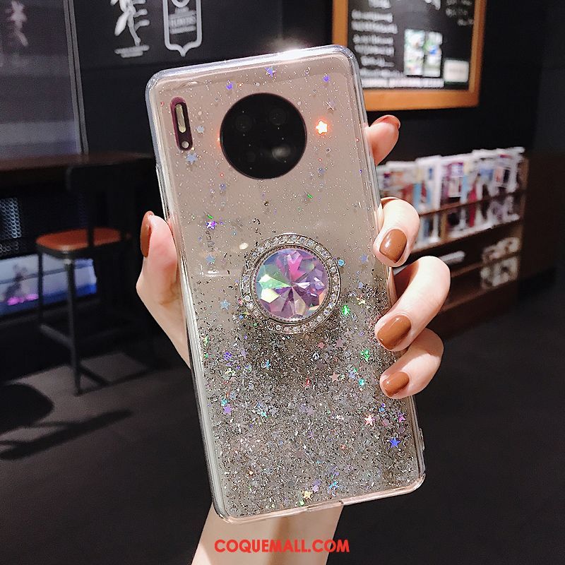 Étui Huawei Mate 30 Pro Nouveau Transparent Anneau, Coque Huawei Mate 30 Pro Téléphone Portable Luxe