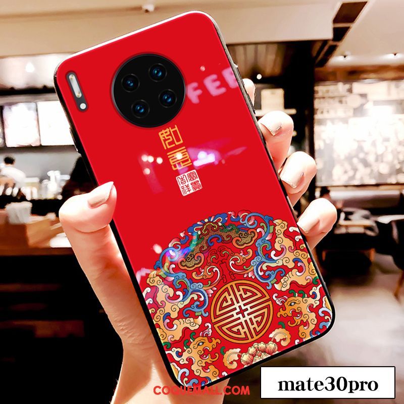 Étui Huawei Mate 30 Pro Personnalisé Marque De Tendance Rouge, Coque Huawei Mate 30 Pro Rat Net Rouge