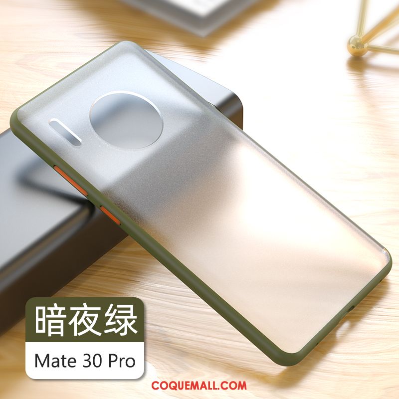Étui Huawei Mate 30 Pro Tendance Délavé En Daim Incassable, Coque Huawei Mate 30 Pro Silicone Bleu