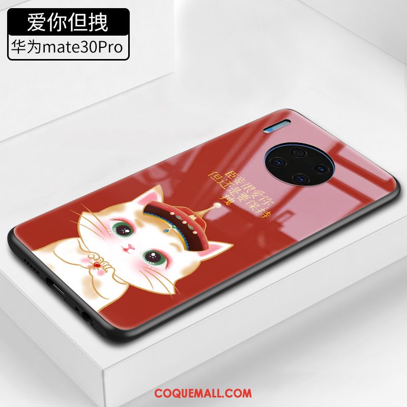 Étui Huawei Mate 30 Pro Téléphone Portable Net Rouge Original, Coque Huawei Mate 30 Pro Marque De Tendance Charmant