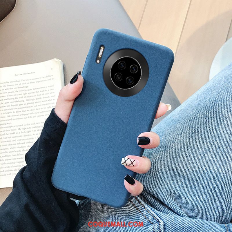 Étui Huawei Mate 30 Pro Téléphone Portable Tout Compris Support, Coque Huawei Mate 30 Pro Bleu Fluide Doux