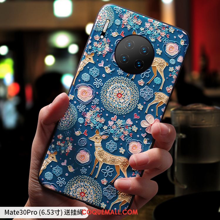 Étui Huawei Mate 30 Pro Vent Nouveau Protection, Coque Huawei Mate 30 Pro Créatif Bleu