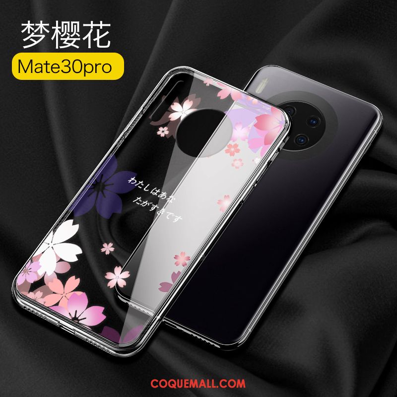 Étui Huawei Mate 30 Pro Verre Fluide Doux Marque De Tendance, Coque Huawei Mate 30 Pro Personnalité Très Mince