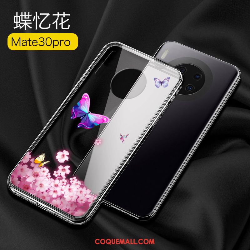 Étui Huawei Mate 30 Pro Verre Fluide Doux Marque De Tendance, Coque Huawei Mate 30 Pro Personnalité Très Mince