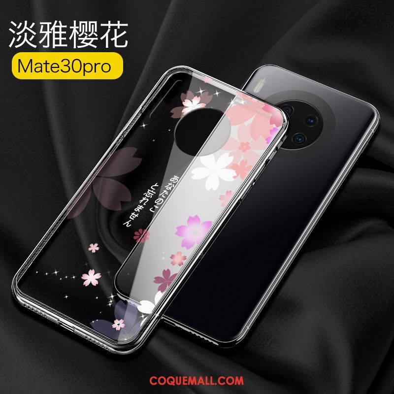 Étui Huawei Mate 30 Pro Verre Fluide Doux Marque De Tendance, Coque Huawei Mate 30 Pro Personnalité Très Mince