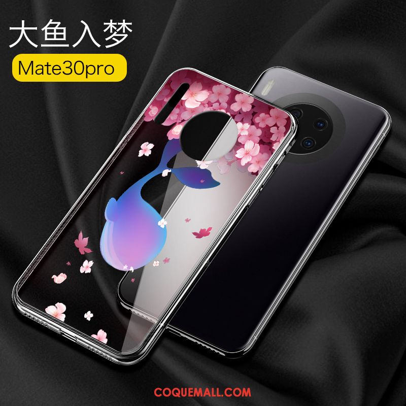 Étui Huawei Mate 30 Pro Verre Fluide Doux Marque De Tendance, Coque Huawei Mate 30 Pro Personnalité Très Mince
