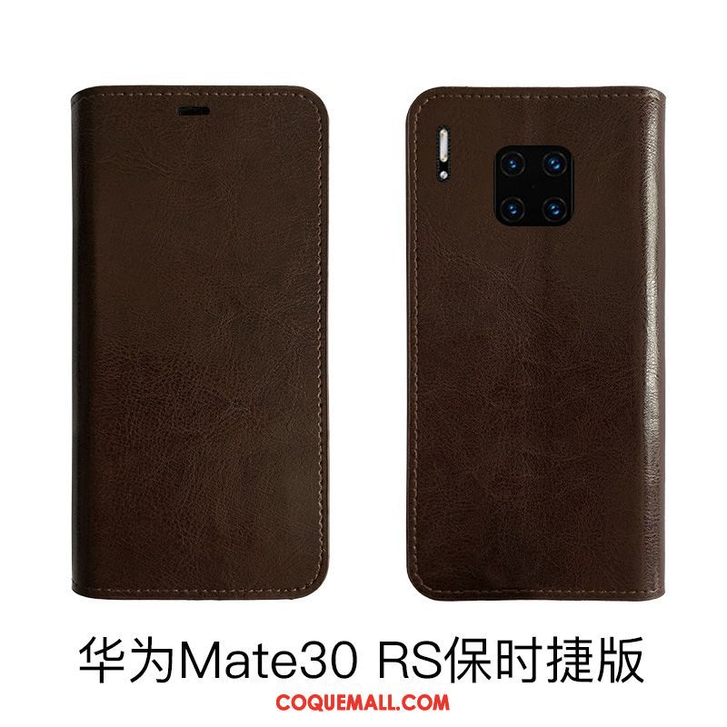 Étui Huawei Mate 30 Rs Cuir Véritable En Cuir Tout Compris, Coque Huawei Mate 30 Rs Bovins Protection Braun