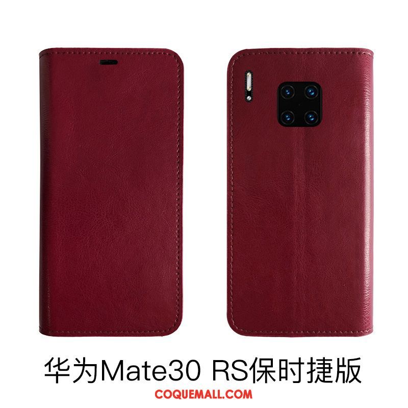 Étui Huawei Mate 30 Rs Cuir Véritable En Cuir Tout Compris, Coque Huawei Mate 30 Rs Bovins Protection Braun