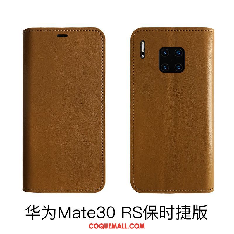 Étui Huawei Mate 30 Rs Cuir Véritable En Cuir Tout Compris, Coque Huawei Mate 30 Rs Bovins Protection Braun