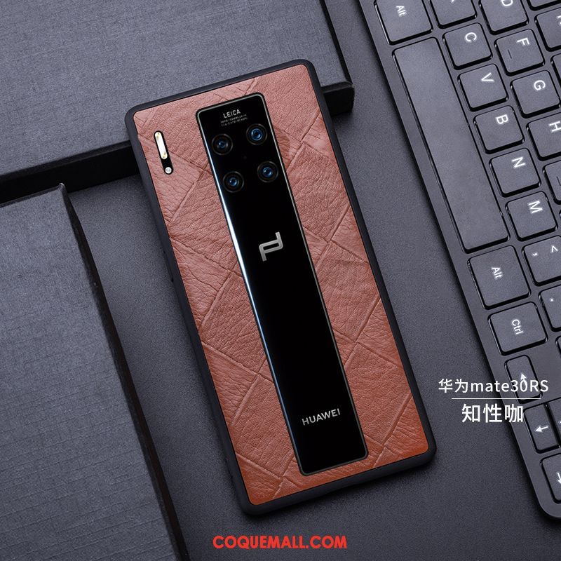 Étui Huawei Mate 30 Rs Cuir Véritable Téléphone Portable Luxe, Coque Huawei Mate 30 Rs Incassable Noir