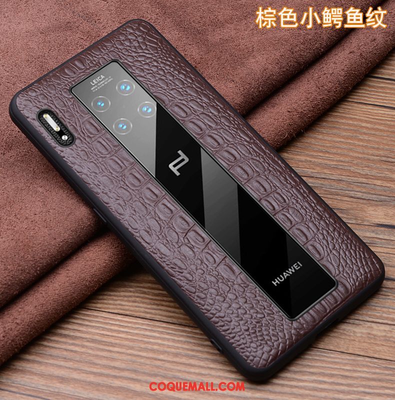 Étui Huawei Mate 30 Rs Protection Incassable Cuir Véritable, Coque Huawei Mate 30 Rs Luxe En Cuir