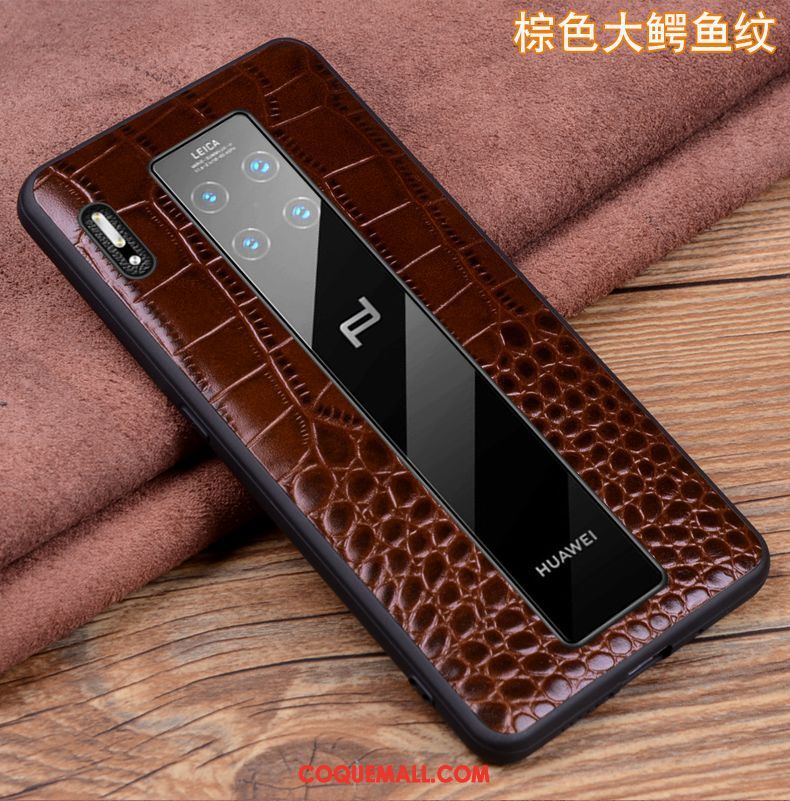 Étui Huawei Mate 30 Rs Protection Incassable Cuir Véritable, Coque Huawei Mate 30 Rs Luxe En Cuir