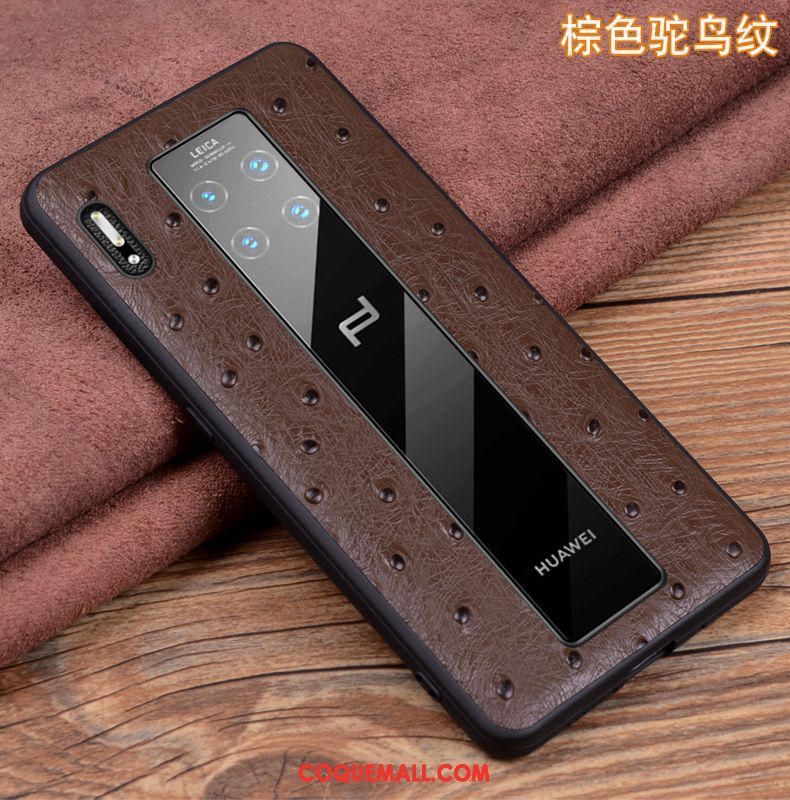 Étui Huawei Mate 30 Rs Protection Incassable Cuir Véritable, Coque Huawei Mate 30 Rs Luxe En Cuir