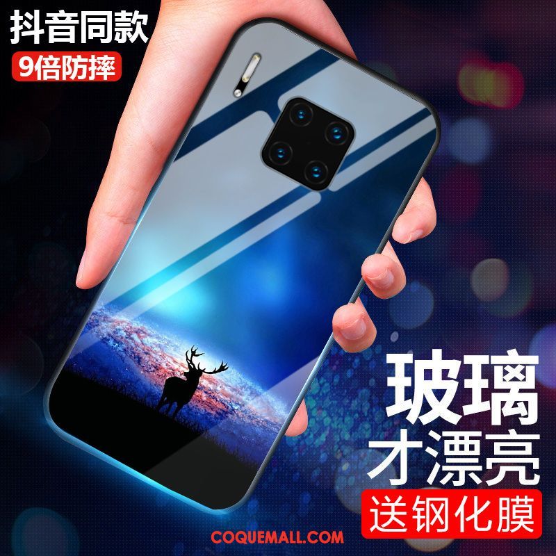 Étui Huawei Mate 30 Rs Téléphone Portable Bleu Tendance, Coque Huawei Mate 30 Rs Verre Protection