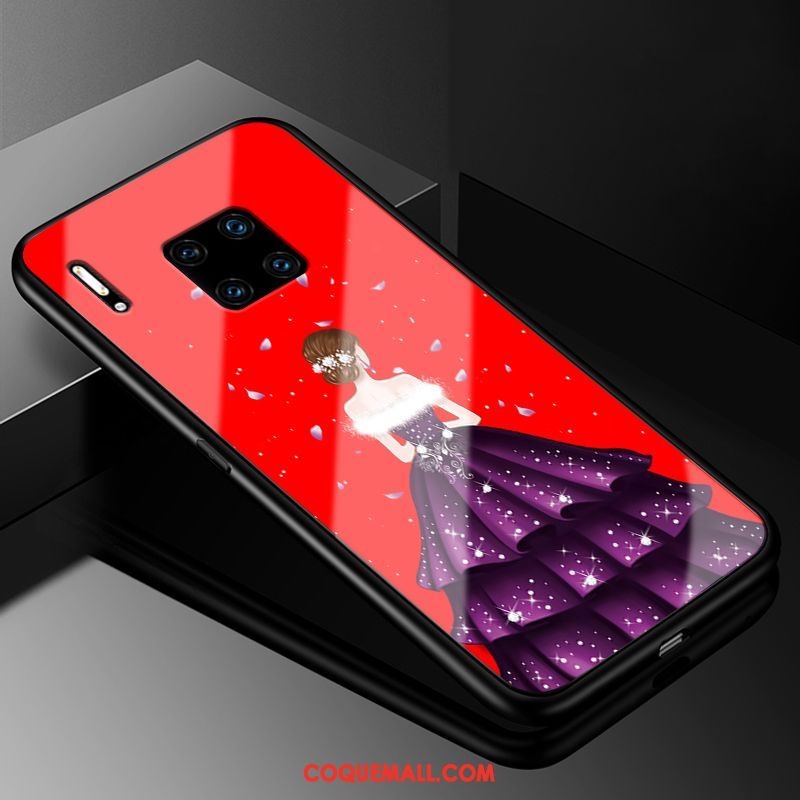 Étui Huawei Mate 30 Rs Yarn Protection Verre, Coque Huawei Mate 30 Rs Téléphone Portable Rouge