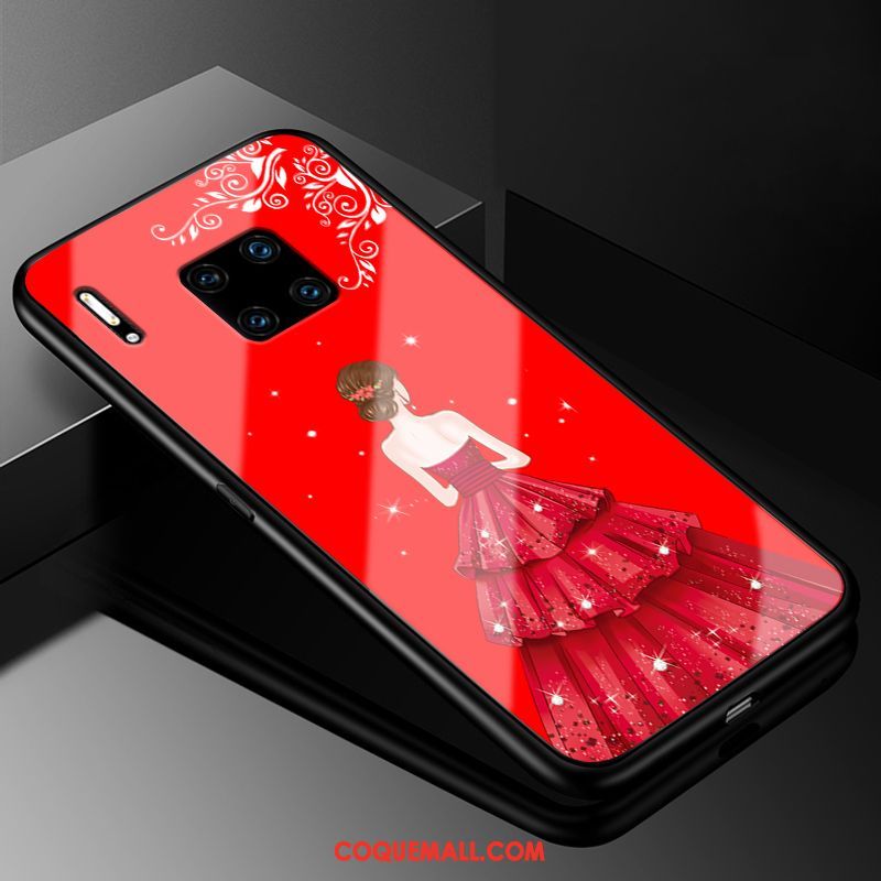 Étui Huawei Mate 30 Rs Yarn Protection Verre, Coque Huawei Mate 30 Rs Téléphone Portable Rouge