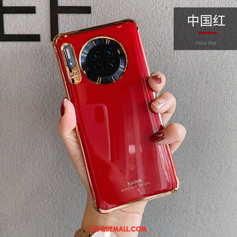 Étui Huawei Mate 30 Silicone Luxe Net Rouge, Coque Huawei Mate 30 Personnalité Ballon