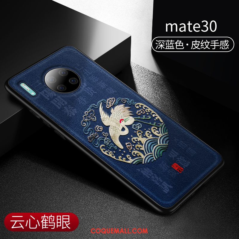 Étui Huawei Mate 30 Style Chinois Tout Compris Vert, Coque Huawei Mate 30 Nouveau Protection
