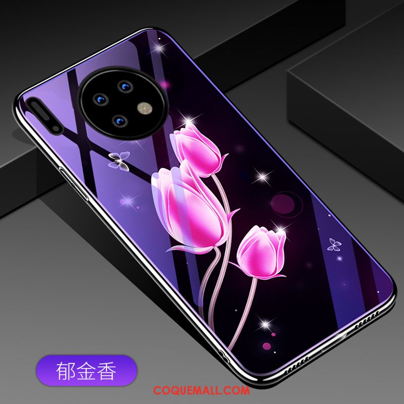 Étui Huawei Mate 30 Tout Compris Verre Téléphone Portable, Coque Huawei Mate 30 Violet Tendance