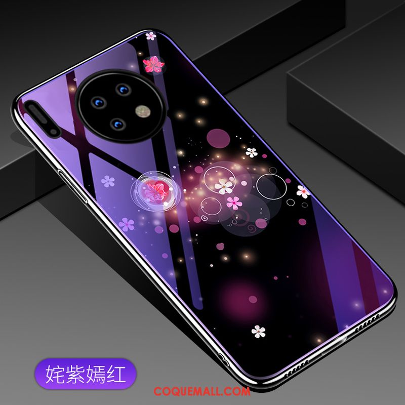 Étui Huawei Mate 30 Tout Compris Verre Téléphone Portable, Coque Huawei Mate 30 Violet Tendance