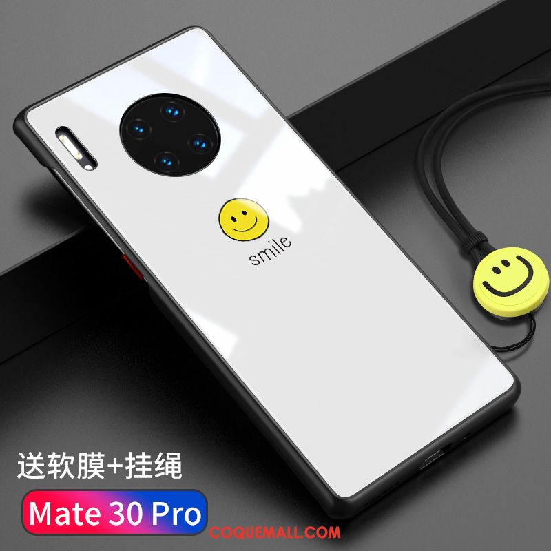 Étui Huawei Mate 30 Très Mince Personnalité Border, Coque Huawei Mate 30 Blanc Créatif