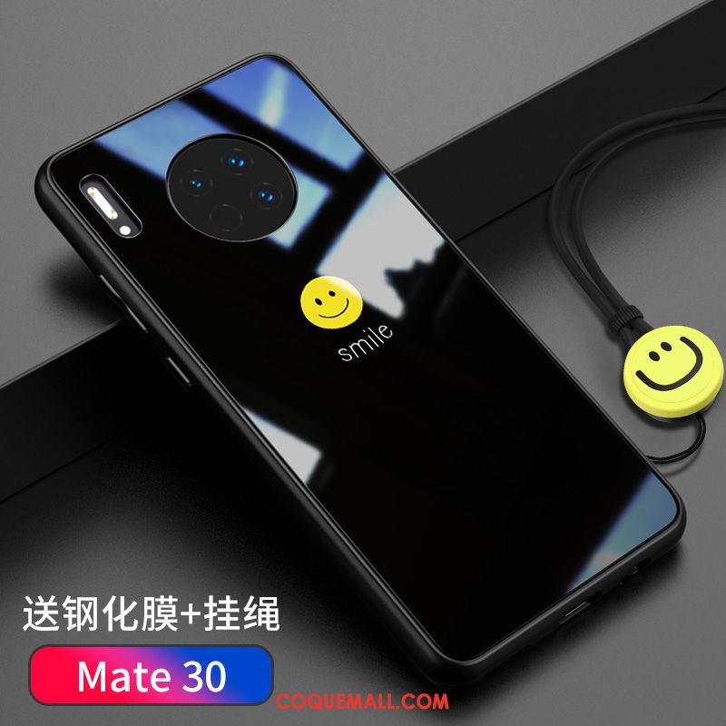 Étui Huawei Mate 30 Très Mince Personnalité Border, Coque Huawei Mate 30 Blanc Créatif