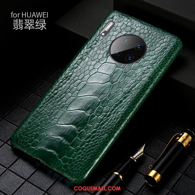 Étui Huawei Mate 30 Téléphone Portable Cuir Véritable Nouveau, Coque Huawei Mate 30 Difficile Noir