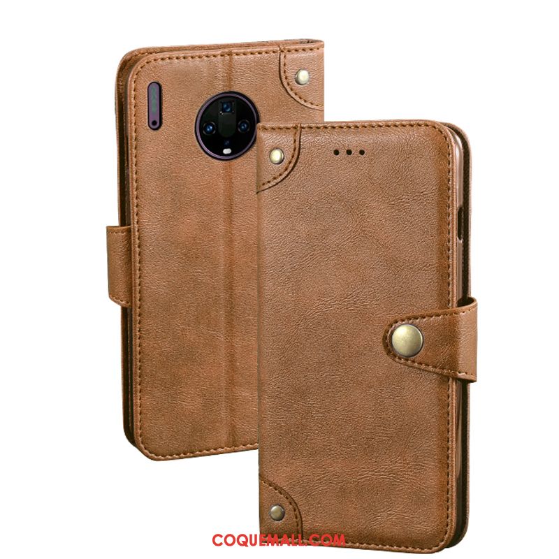 Étui Huawei Mate 30 Vintage Téléphone Portable Marque De Tendance, Coque Huawei Mate 30 Protection Bleu