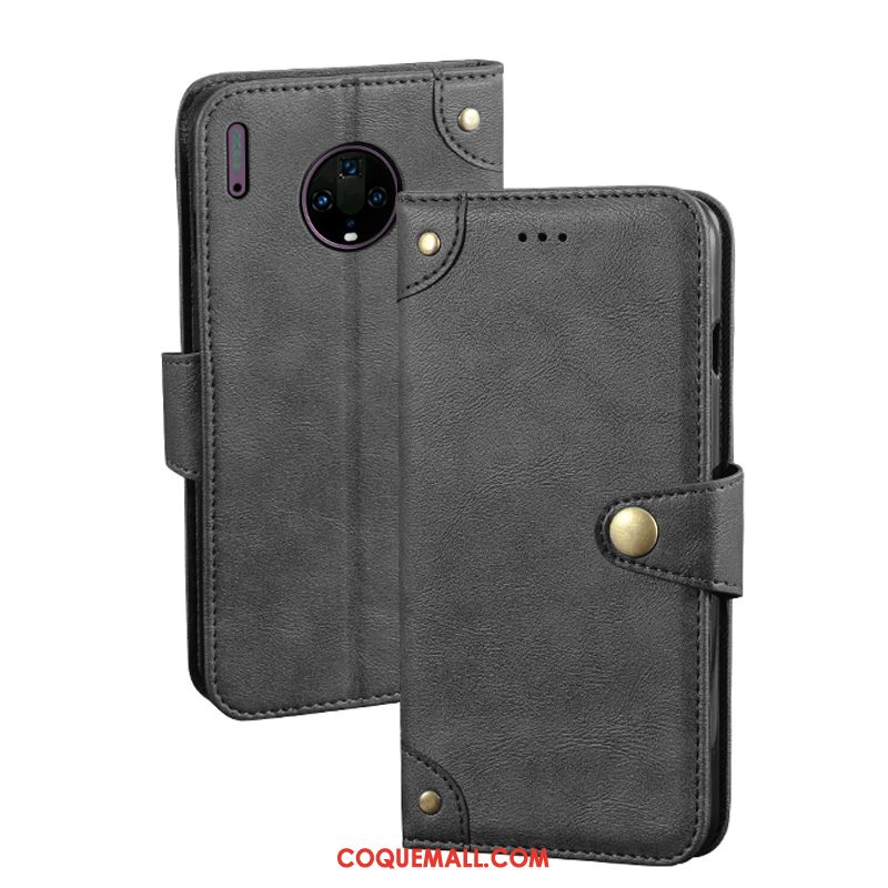 Étui Huawei Mate 30 Vintage Téléphone Portable Marque De Tendance, Coque Huawei Mate 30 Protection Bleu