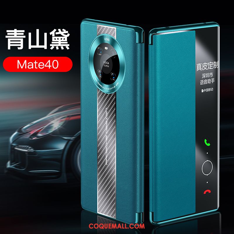 Étui Huawei Mate 40 Incassable En Cuir Tout Compris, Coque Huawei Mate 40 Vert Téléphone Portable