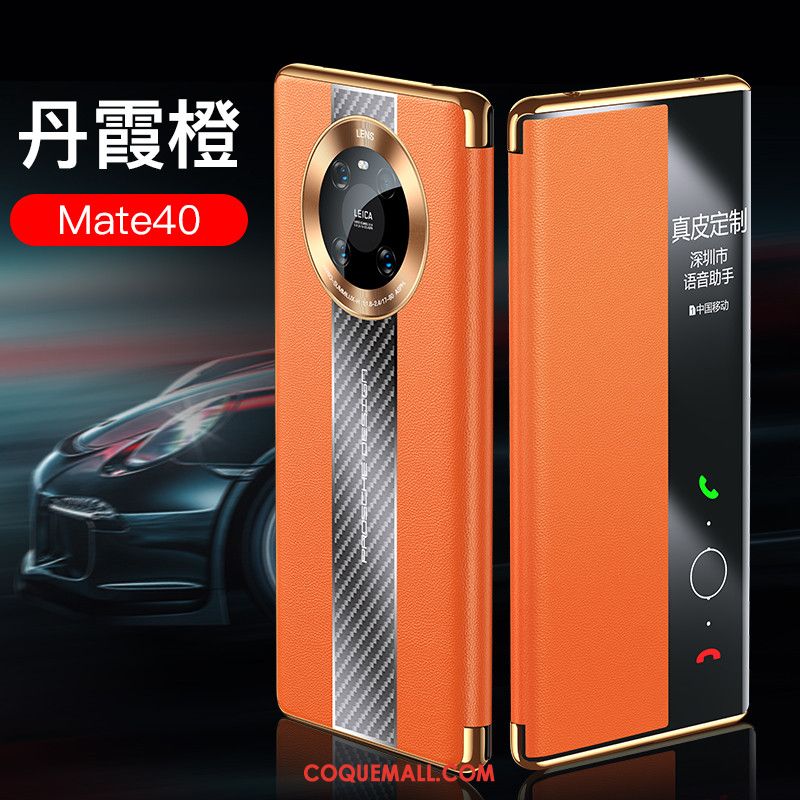 Étui Huawei Mate 40 Incassable En Cuir Tout Compris, Coque Huawei Mate 40 Vert Téléphone Portable